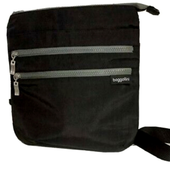 Baggallini Bags Baggallini Comrade Black Nylon Crossbody 3 Zipper